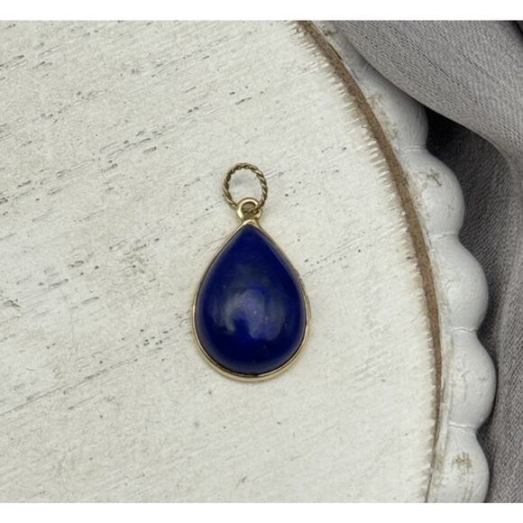 14k Yellow Gold Lapis Pendant 1.47G / 0.8In / 13mm - Picture 1 of 7